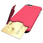 Wholesale iPhone 7 Plus Card Holder Hybrid Case (Hot Pink)